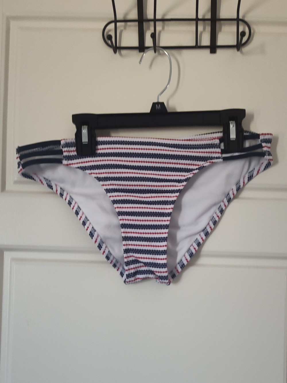 Xhilaration Navy White Red Striped Bikini Bottom